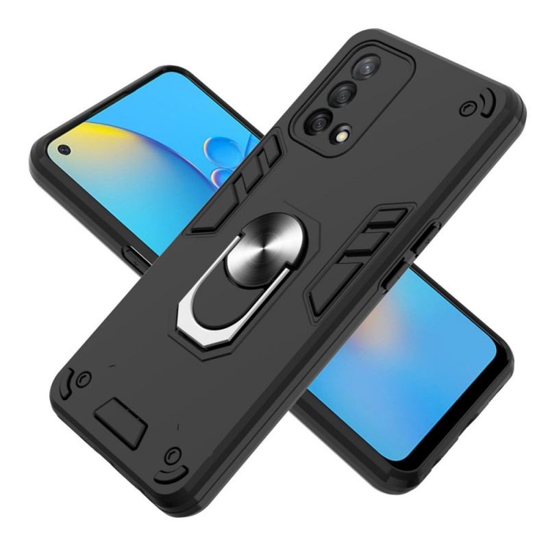 Coque Oppo A74 4G Détachable Anneau-Support Métallisée