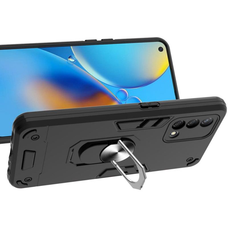 Coque Oppo A74 4G Détachable Anneau-Support Métallisée