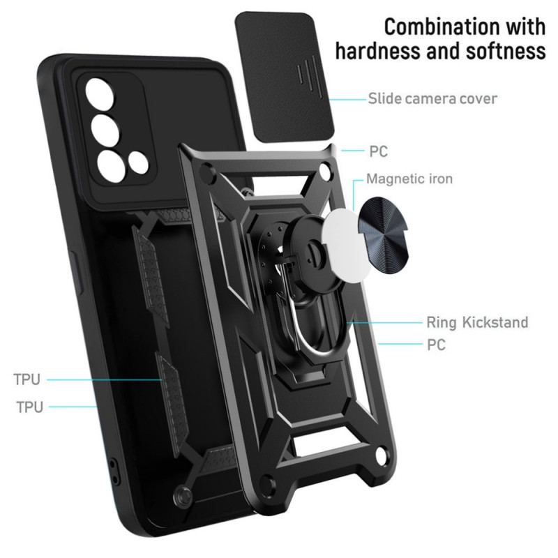 Coque Oppo A74 4G Support et Protège-Lentilles Design