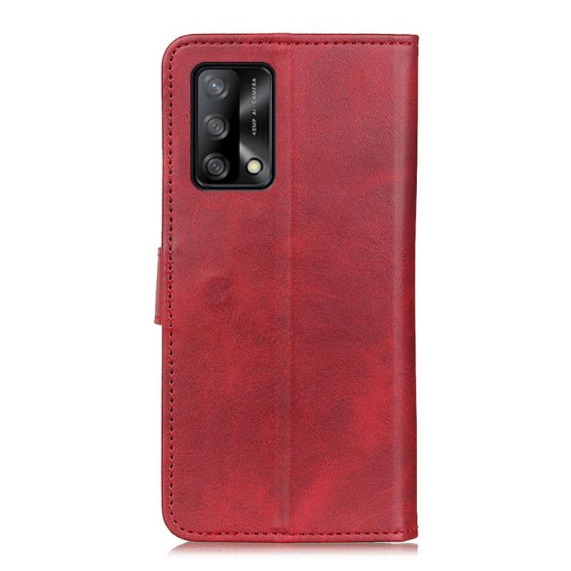 Housse Oppo A74 4G Matte Effet Cuir Rétro