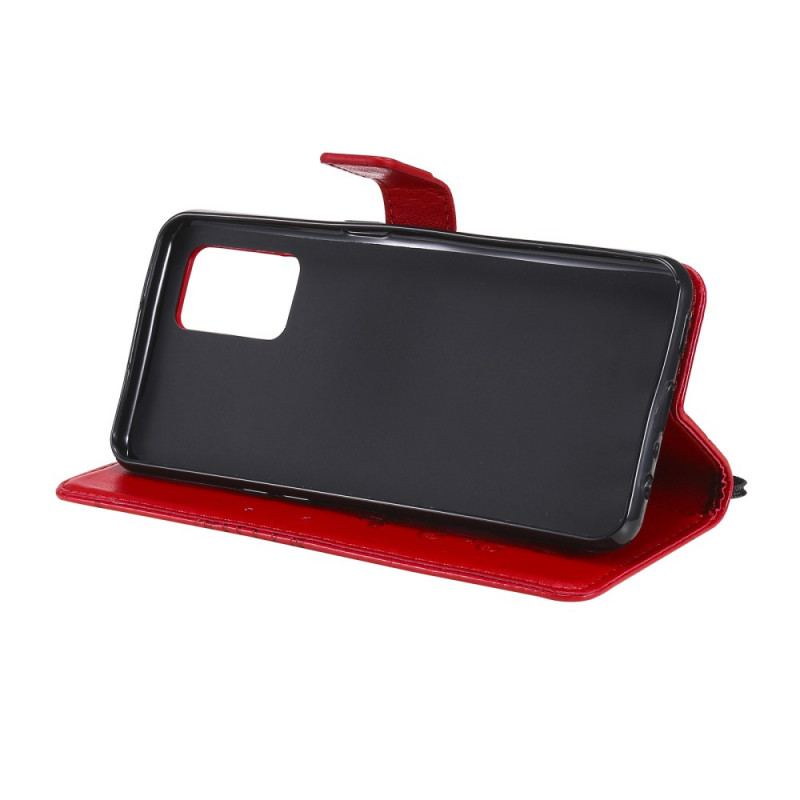 Housse Oppo A74 4G Papillons Géants à Lanière