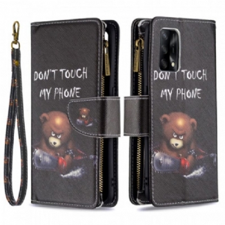 Housse Oppo A74 4G Poche Zippée Ours