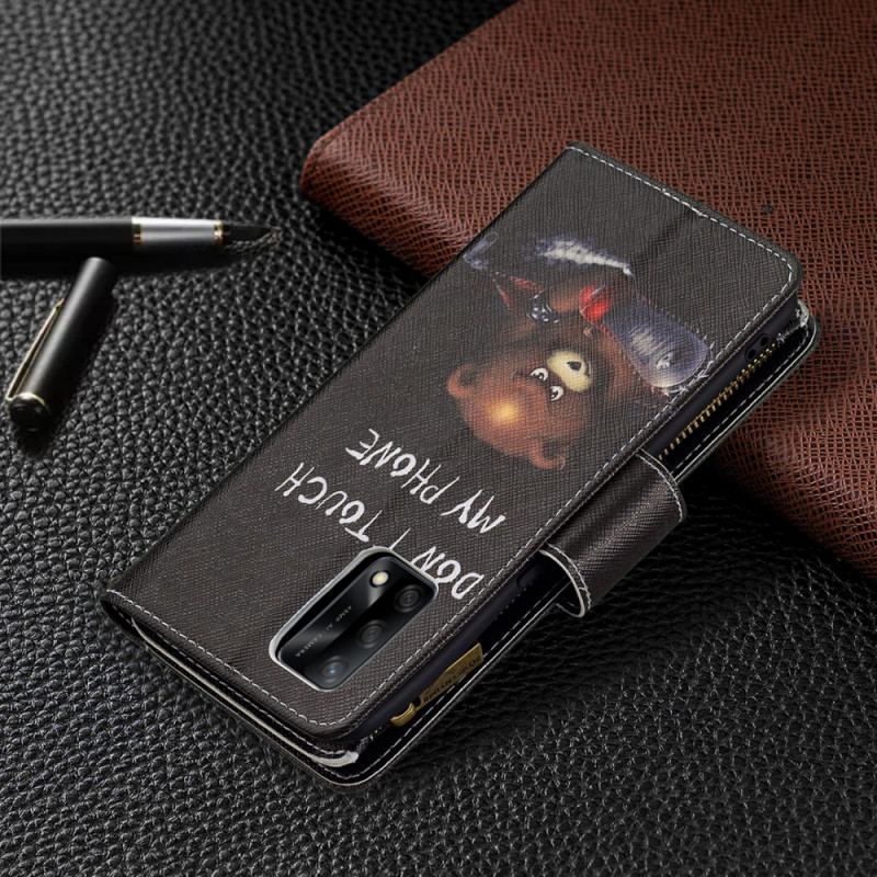 Housse Oppo A74 4G Poche Zippée Ours