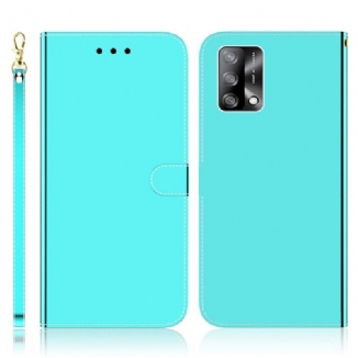 Housse Oppo A74 4G Simili Cuir Couverture Miroir