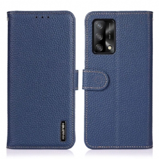 Housse Oppo A74 4G Véritable Cuir Litchi KHAZNEH