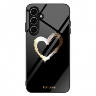 Coque Samsung Galaxy S25 5G Coeur Doré sur Fond Noir