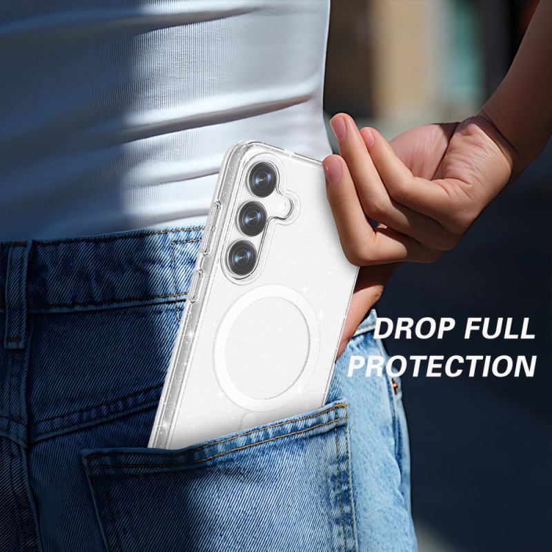 Coque Samsung Galaxy S25 5G Dos Pailleté Compatible MagSafe