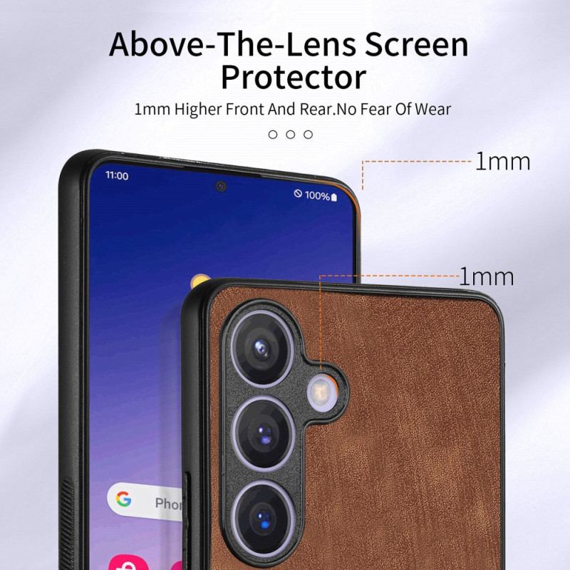 Coque Samsung Galaxy S25 5G Effet Cuir Porte-Cartes et Anneau