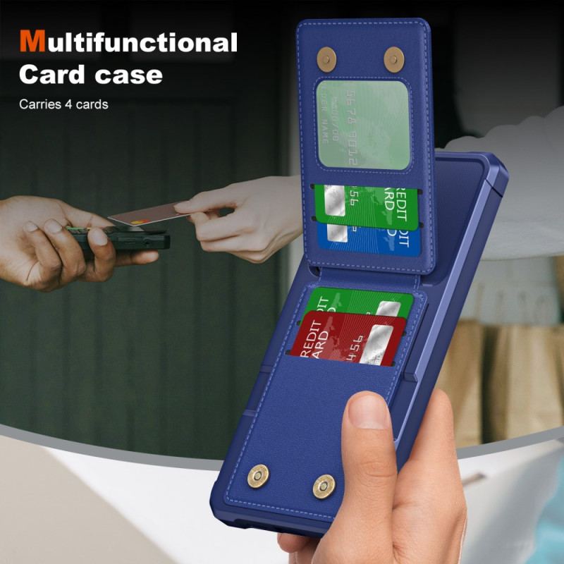 Coque Samsung Galaxy S25 5G Porte-Cartes et Support Effet Métal