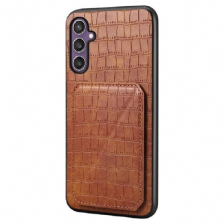 Coque Samsung Galaxy S25 5G Porte-Cartes Texture Crocodile
