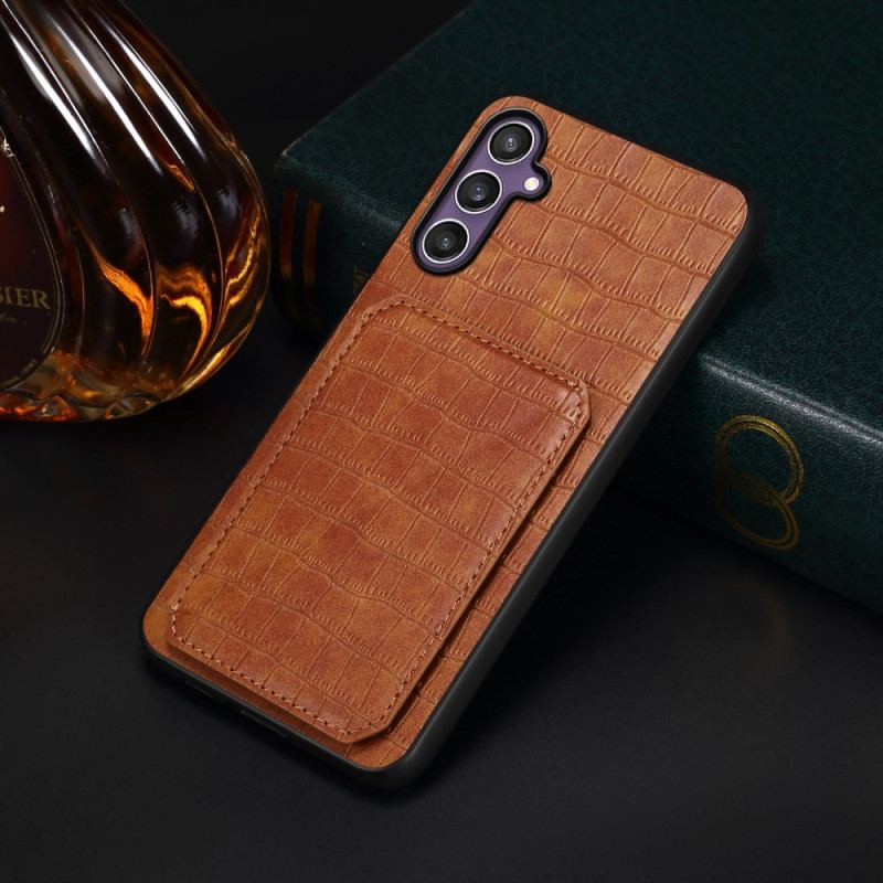 Coque Samsung Galaxy S25 5G Porte-Cartes Texture Crocodile