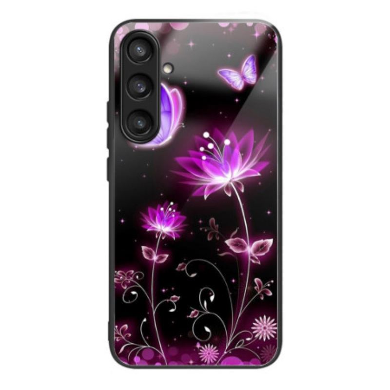 Coque Samsung Galaxy S25 5G Verre Trempé Fleurs et Papillons