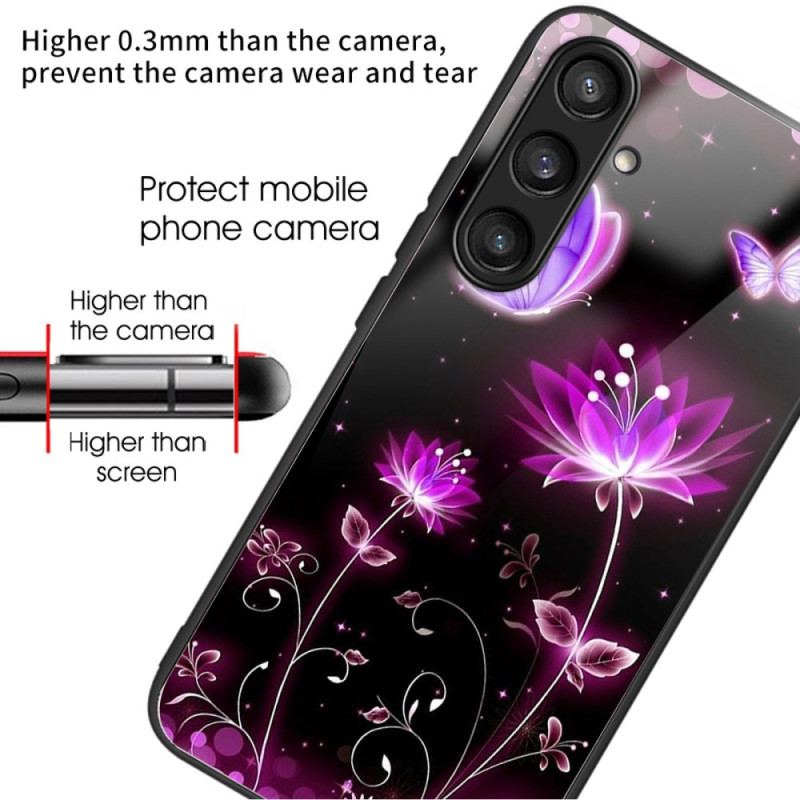 Coque Samsung Galaxy S25 5G Verre Trempé Fleurs et Papillons