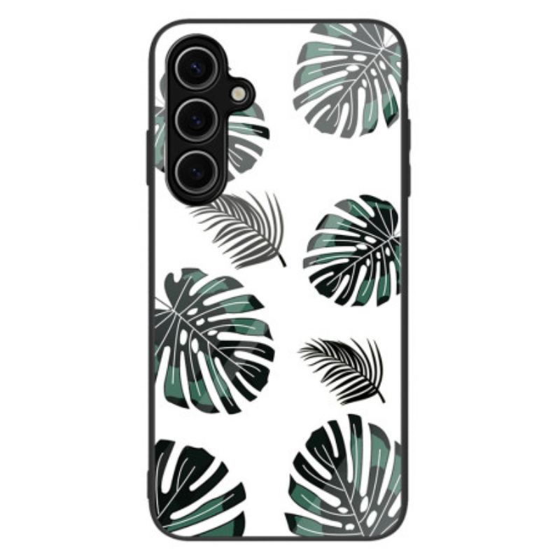 Coque Samsung Galaxy S25 5G Verre Trempé Motif Feuilles