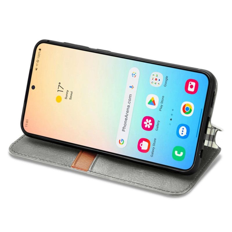 Flip Cover Samsung Galaxy S25 5G Effet Daim Frise
