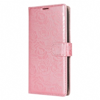 Housse Samsung Galaxy S25 5G Empreinte Florale à Lanière