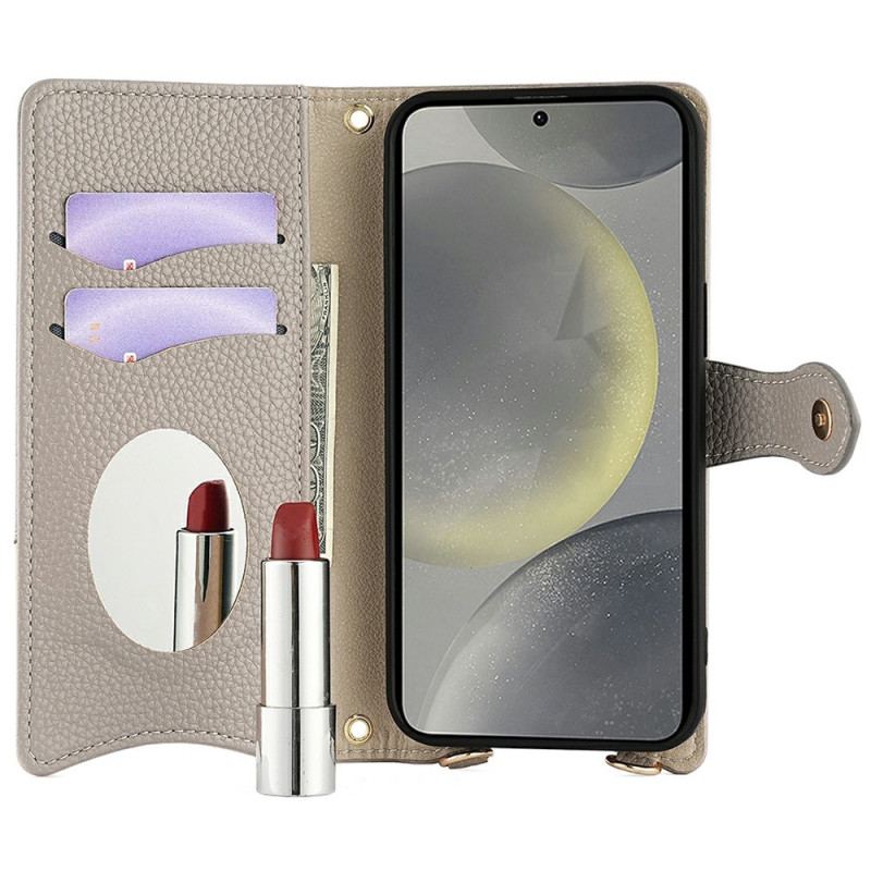 Housse Samsung Galaxy S25 5G Miroir et Chaîne