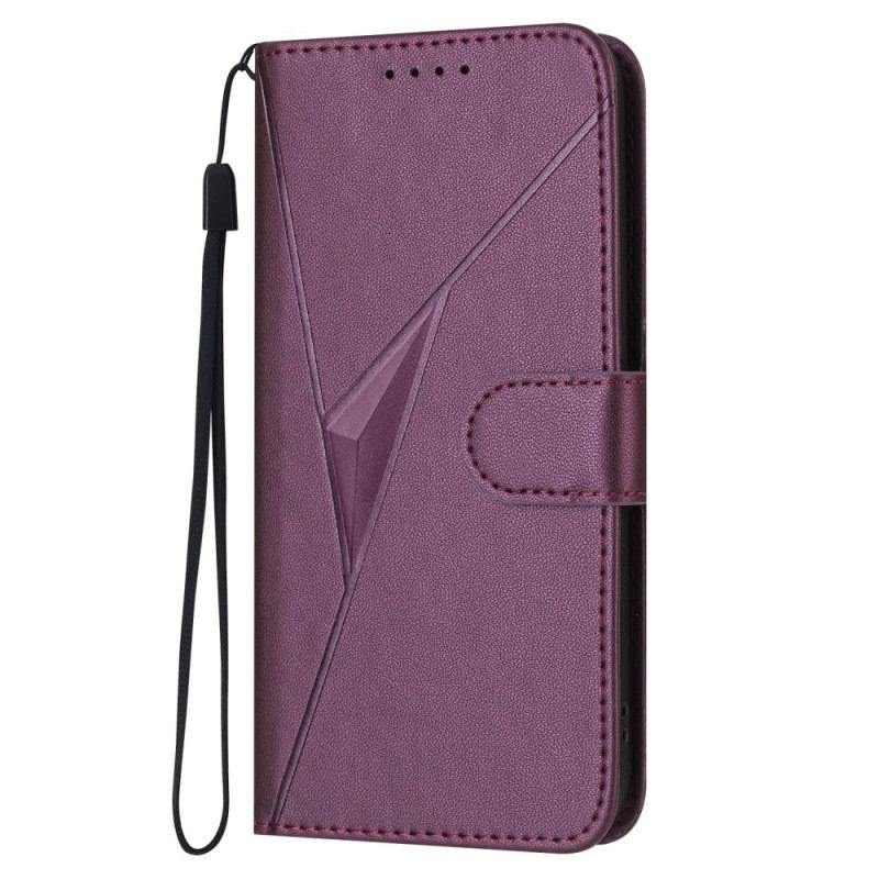 Housse Samsung Galaxy S25 5G Motif Triangulaire à Lanière
