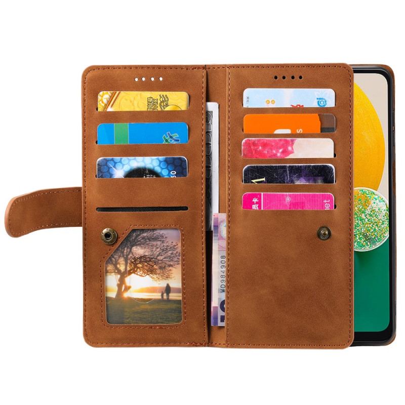 Housse Samsung Galaxy S25 5G Portefeuille 9 Porte-Cartes et Lanière