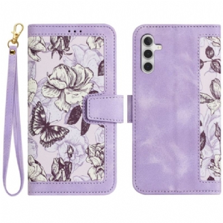 Housse Samsung Galaxy S25 5G Portefeuille Effet Floral