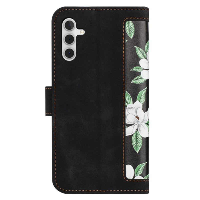 Housse Samsung Galaxy S25 5G Portefeuille Effet Floral
