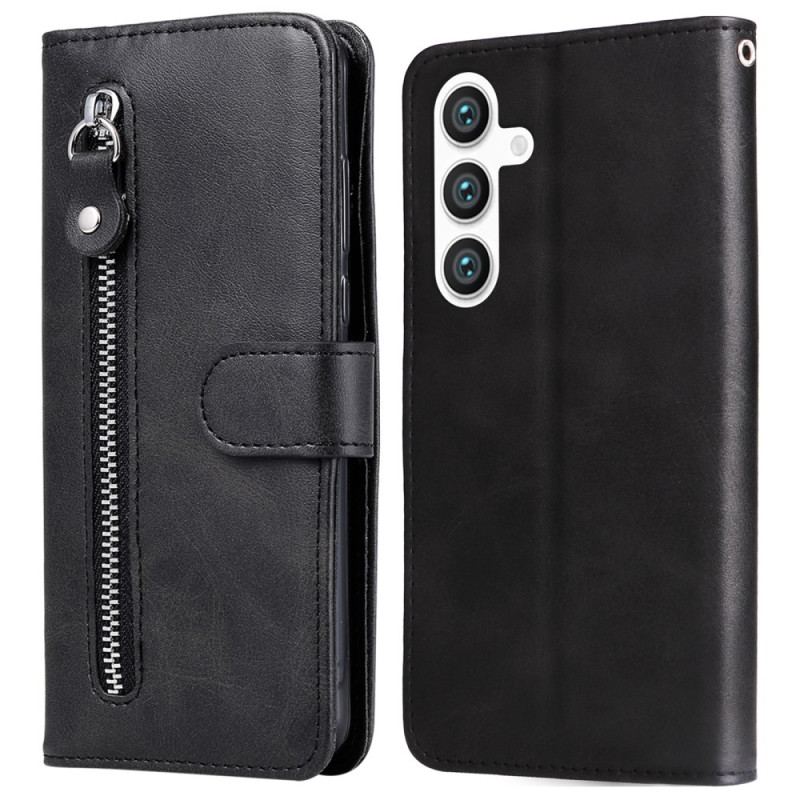 Housse Samsung Galaxy S25 5G Portefeuille à Fermeture Éclair