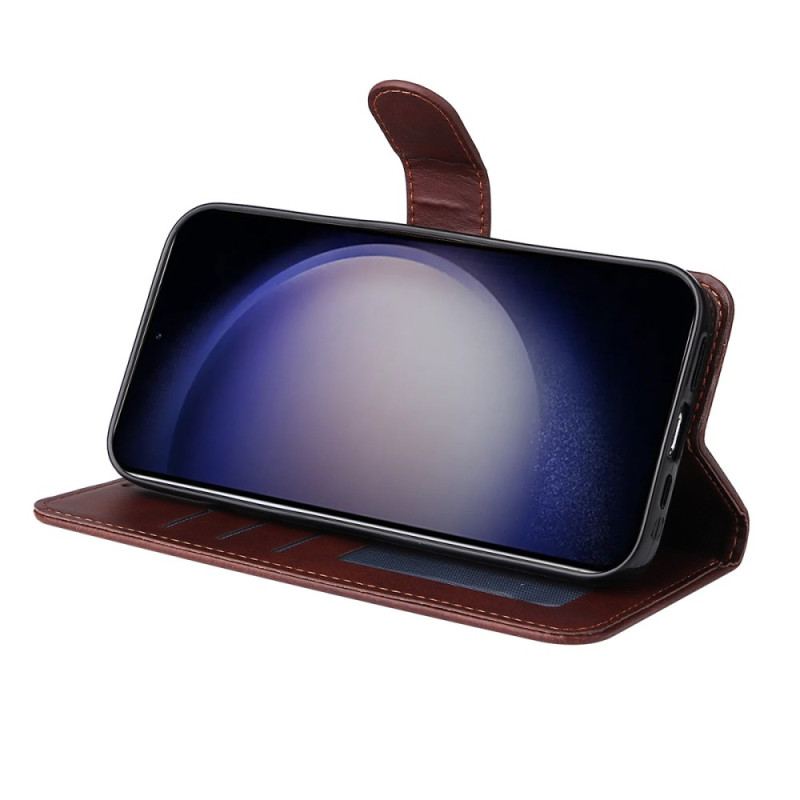 Housse Samsung Galaxy S25 5G Simili Cuir avec Protecteur Écran en Verre Trempé ENKAY