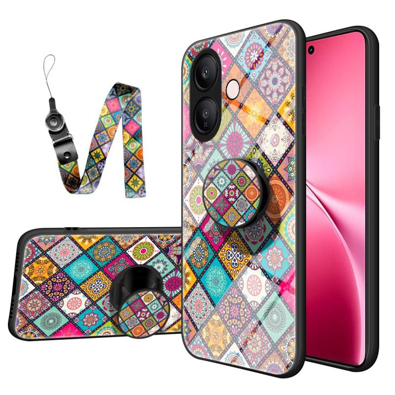 Coque Vivo V60 Lite Anneau-Support et Lanière Patchwork