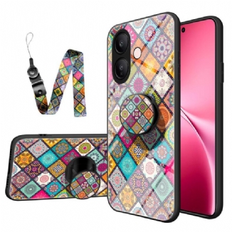 Coque Vivo V60 Lite Anneau-Support et Lanière Patchwork
