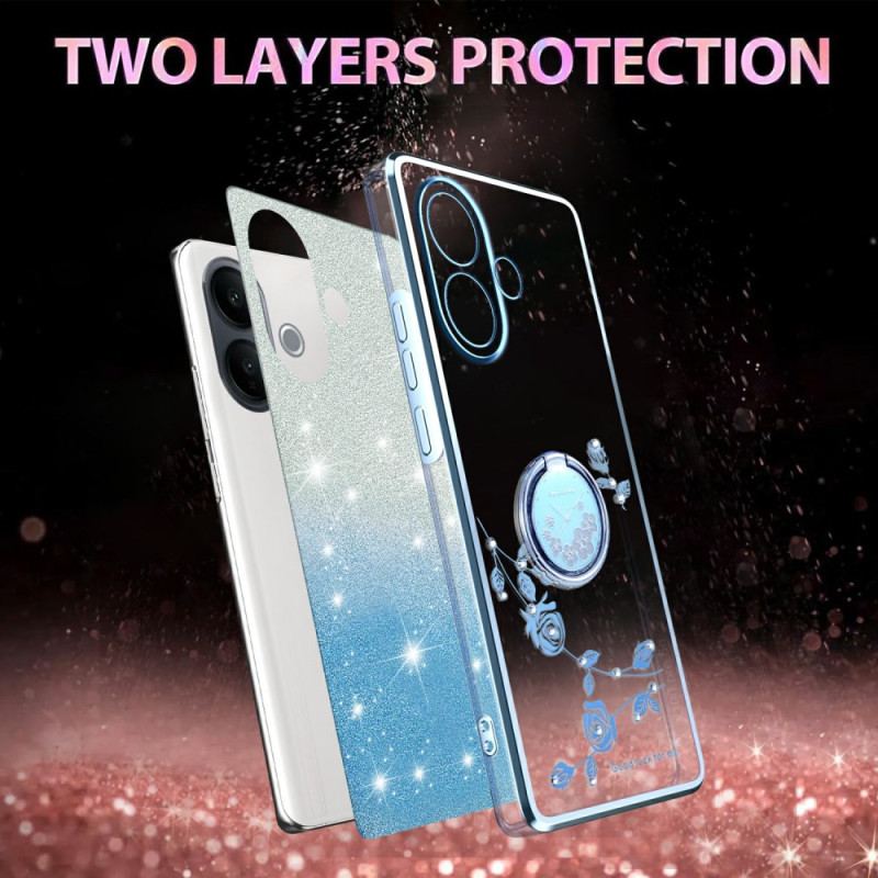Coque Vivo V60 Lite avec Anneau-Support et Paillettes Dégradées
