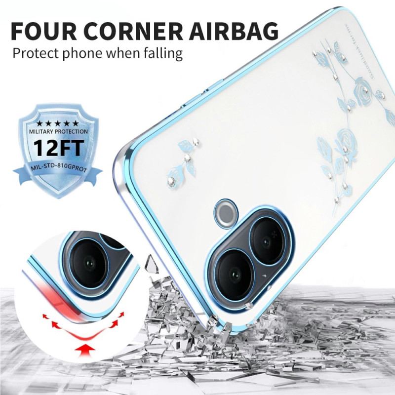 Coque Vivo V60 Lite Strass et Fleurs Éternelles