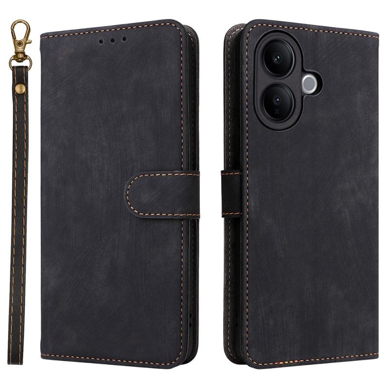 Housse Vivo V60 Lite Effet daim à Lanière