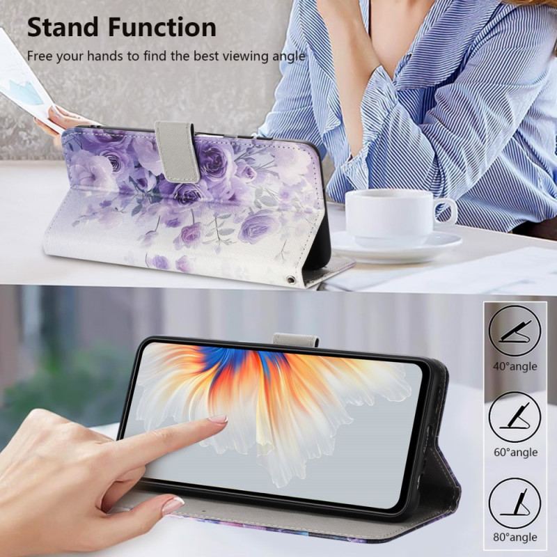 Housse Vivo V60 Lite Roses Violettes