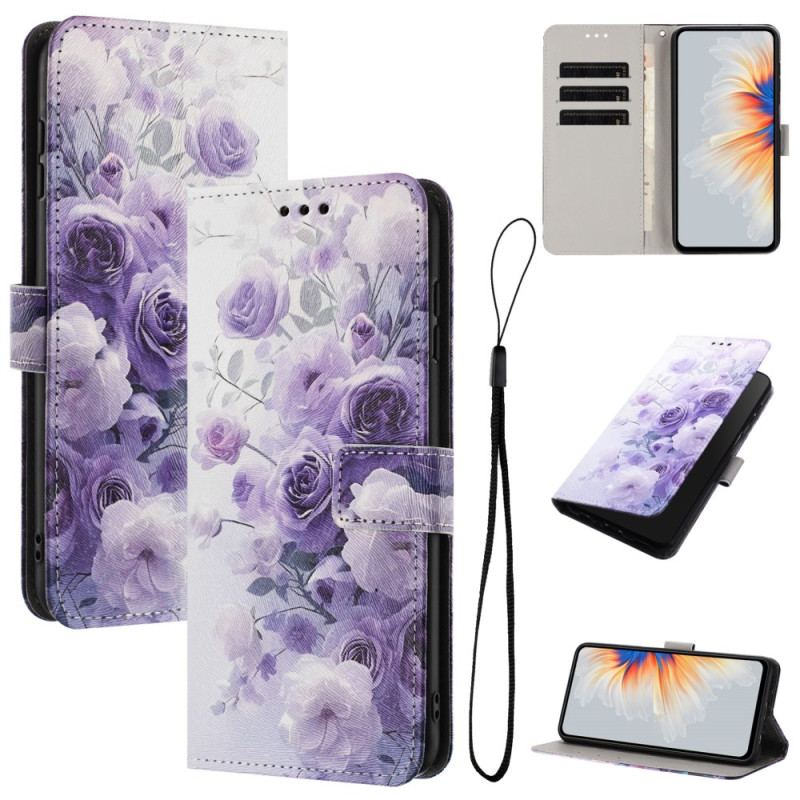 Housse Vivo V60 Lite Roses Violettes