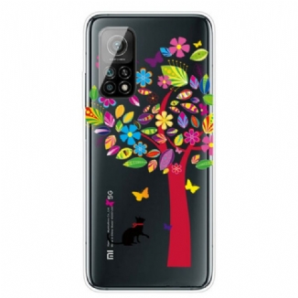 Coque Xiaomi Mi 10T / 10T Pro Chat sous l'Arbre Coloré