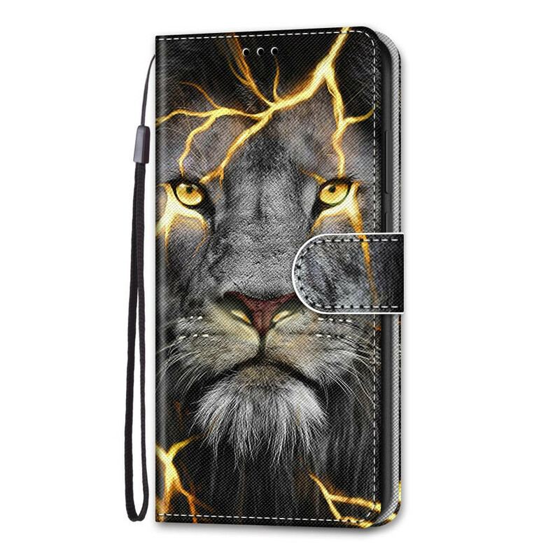 Housse Xiaomi Mi 10T / 10T Pro Lion avec Lanière