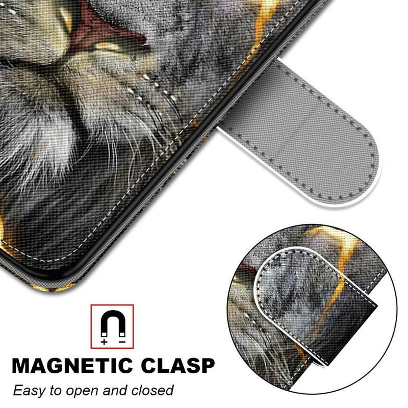 Housse Xiaomi Mi 10T / 10T Pro Lion avec Lanière