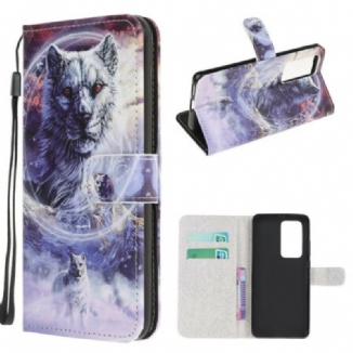Housse Xiaomi Mi 10T / 10T Pro Loup en Hiver avec Lanière