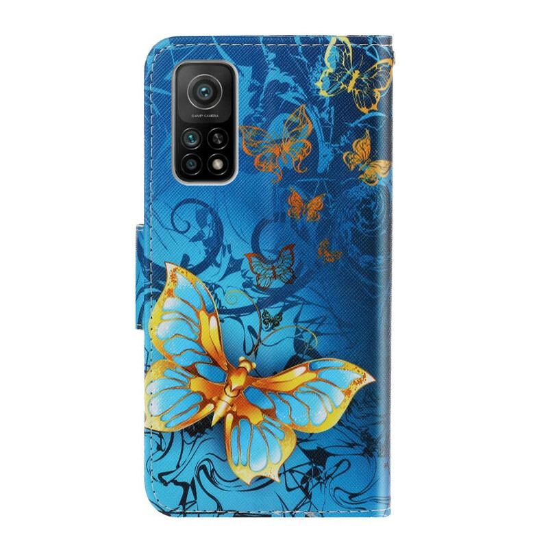 Housse Xiaomi Mi 10T / 10T Pro Variations Papillons à Lanière