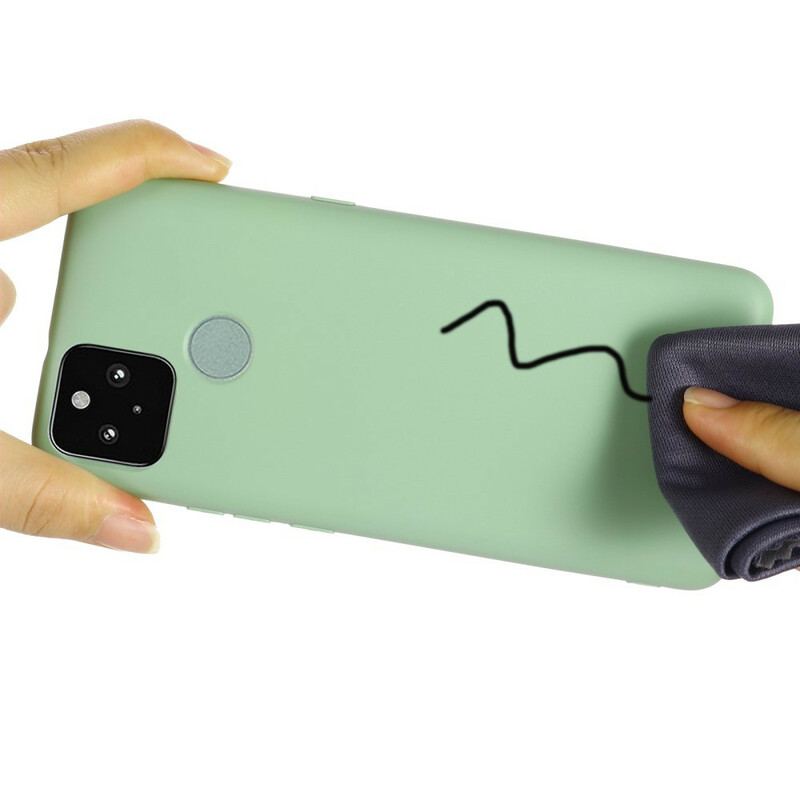 Coque Google Pixel 5A 5G Silicone Liquide Avec Lanière