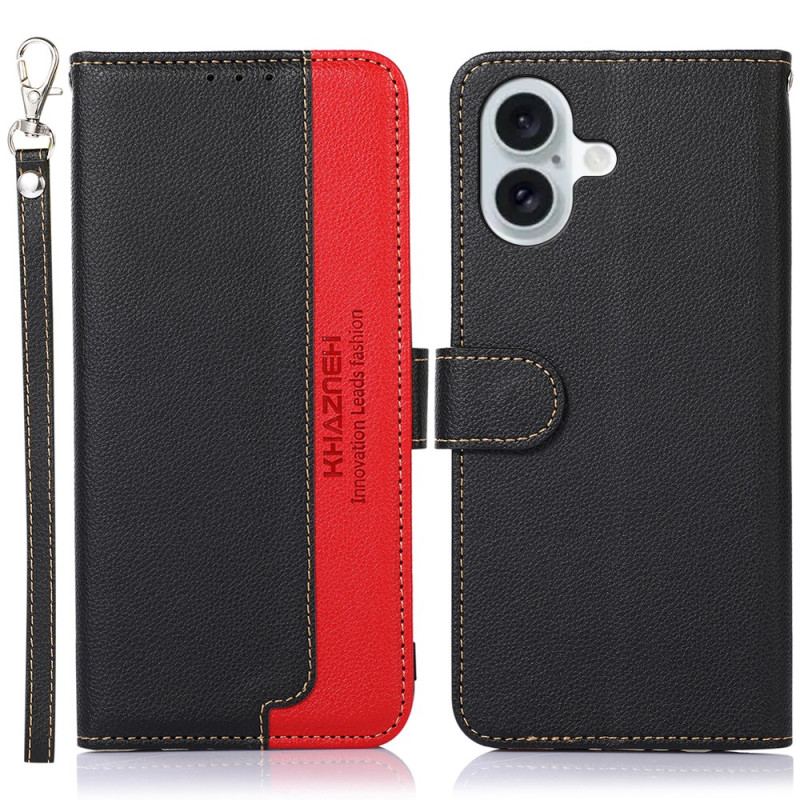 Housse iPhone 16 Plus Blocage RFID Bicolore KHAZNEH