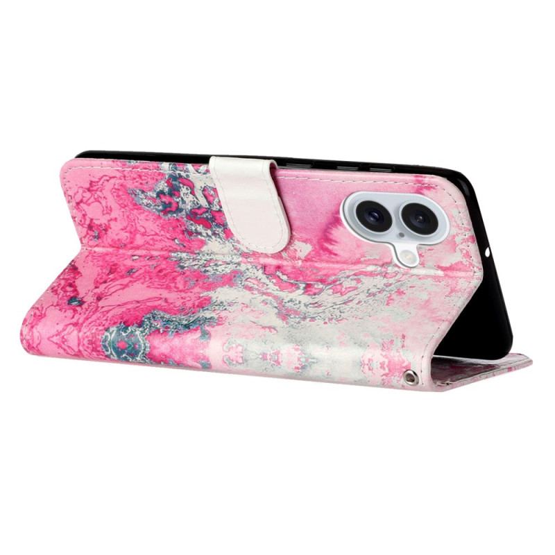 Housse iPhone 16 Plus Marbre Rose Marin
