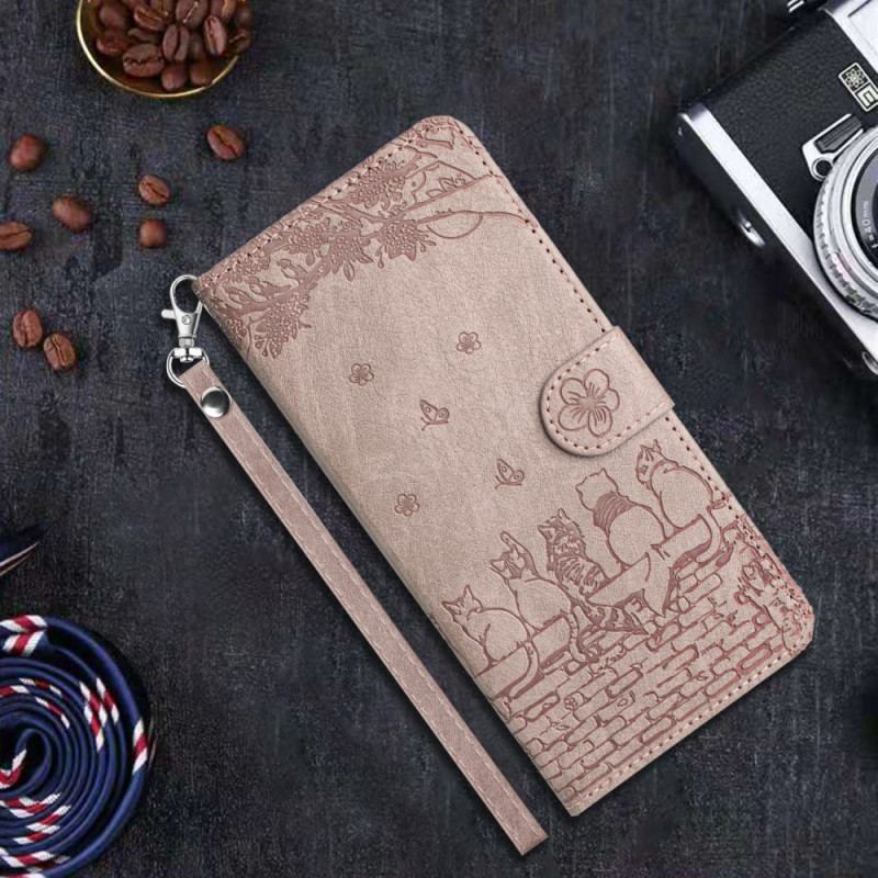 Housse iPhone 16 Plus Motif Chat à Lanière