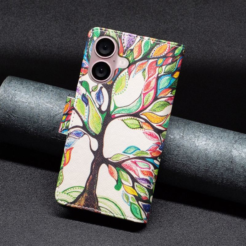 Housse iPhone 16 Plus Portefeuille Arbre de Vie