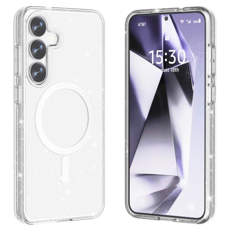 Coque Samsung Galaxy S25 Plus 5G Compatible MagSafe Dos Pailleté