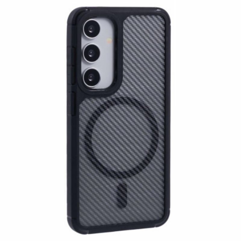 Coque Samsung Galaxy S25 Plus 5G Compatible MagSafe Fibre Carbone