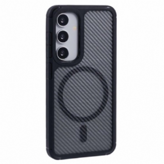 Coque Samsung Galaxy S25 Plus 5G Compatible MagSafe Fibre Carbone