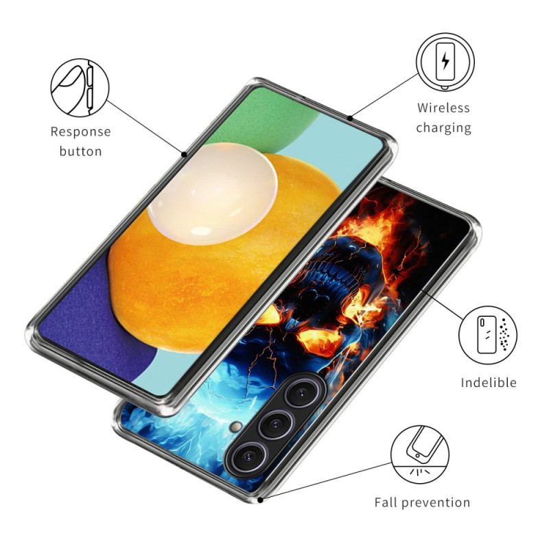 Coque Samsung Galaxy S25 Plus 5G Crâne Enflammé