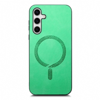 Coque Samsung Galaxy S25 Plus 5G Effet Cuir Compatible avec MagSafe