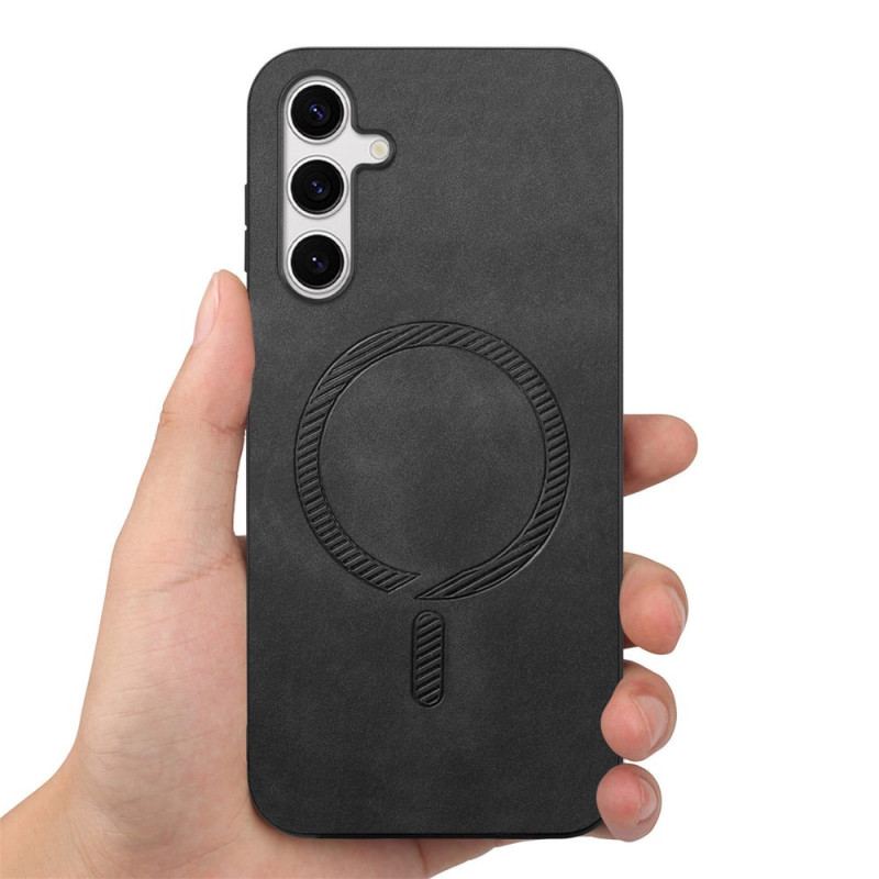 Coque Samsung Galaxy S25 Plus 5G Effet Cuir Compatible avec MagSafe